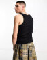 COLLUSION ribbed vest in black