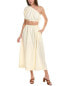 Farm Rio One-Shoulder Linen-Blend Dress Women's White Xs