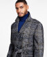 Men's Classic-Fit Plaid Self Belted Wool Blend Overcoats