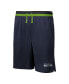 Men's Navy Seattle Seahawks Cool Down Tri-Color Elastic Training Shorts