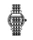Men's Black - Silver Tone Stainless Steel Bracelet Watch 49mm