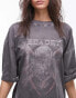 Topshop graphic license Megadeath oversized tee in charcoal