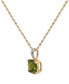 Фото #2 товара Peridot (2 ct. t.w.) & Diamond Accent Pendant Necklace in 14k Gold, 16" + 2" extender