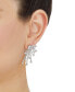 Cubic Zirconia Sunburst Drop Earrings in Sterling Silver