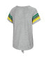 Фото #2 товара Women's Heathered Gray Oregon Ducks Boo You Knotted Raglan T-Shirt