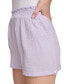 Women's Smocked-Waist Double-Crepe Pull-On Cotton Shorts