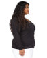 Фото #3 товара Plus Size Rhinestone-Trim Crossover Top