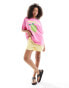 Фото #4 товара ASOS DESIGN oversized t-shirt with mexico lime graphic in pink