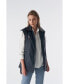 ფოტო #3 პროდუქტის Women's Genuine Leather Belted Waistcoat, Navy