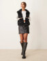 JDY faux fur zip through gilet in black