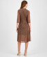 ფოტო #2 პროდუქტის Petite Printed Mock Neck Midi Dress