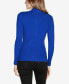 ფოტო #4 პროდუქტის Black Label Women's Mock Neck Ribbed Sweater