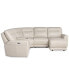 Фото #6 товара CLOSEOUT! Blairemoore 5-Pc. Leather Power Chaise Sectional with 1 USB Console and 2 Power Recliners, Created for Macy's