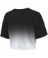 Women's Threads Black, White Brooklyn Nets Dirty Dribble Tri-Blend Cropped T-shirt
