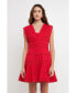 Women's Plunging Neck Lace Trim Dress