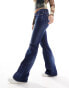 Фото #10 товара Weekday Nova low waist slim bootcut jeans with gathered leg in azur blue