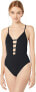 Фото #1 товара Bikini Lab Women's 243677 Core Solids Strappy Plunge One Piece Swimsuit Size S