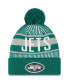 Фото #1 товара Men's Green New York Jets Striped Cuffed Knit Hat with Pom