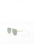 Фото #4 товара River Island gold green metal navigator sunglasses in gold