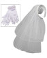 ფოტო #1 პროდუქტის Beaded Headband Double Veil and Gloves