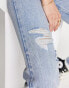 Фото #5 товара Pull&Bear ripped mom jeans in light blue