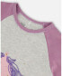 Фото #2 товара Little Girls Organic Cotton Two Piece Pajama Set Mauve Printed Unicorns - Toddler|Child