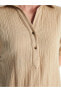 Фото #4 товара LCWAIKIKI Classic Gömlek Yaka Düz Kısa Kollu Oversize Kadın Elbise