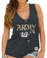 Фото #1 товара Women's Black Army Black Knights Relaxed Henley V-Neck Tri-Blend Tank Top