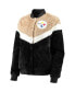 ფოტო #3 პროდუქტის Women's Black and Cream Pittsburgh Steelers Riot Squad Sherpa Full-Snap Jacket