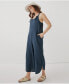 ფოტო #3 პროდუქტის Women's Coastal Double Gauze Tie-Strap Jumpsuit