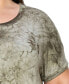 ფოტო #5 პროდუქტის Plus Size Tie Dye Short Sleeve Top