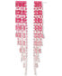 Pink Ombre Rhinestone Chain Fringe Linear Earrings