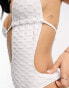 Фото #4 товара COLLUSION textured cut out halter neck swimsuit in white