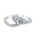 ფოტო #3 პროდუქტის 1CT Art Deco Style Solitaire Round Filigree AAA CZ Pave Contoured Band Engagement Wedding Ring Set .925 Sterling Silver