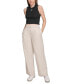 ფოტო #5 პროდუქტის Women's Ribbed Angled-Hem Cropped Logo Top