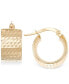 ფოტო #1 პროდუქტის Textured Chunky Hoop Earrings in 14k Gold