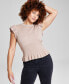 Фото #1 товара Women's Flutter-Sleeve Peplum Sweater, Created for Macy's