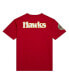 Men's Red Distressed Atlanta Hawks Hardwood Classics Team OG 2.0 Premium Vintage-Like Logo T-shirt Красный, M - фото #4