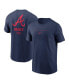 Фото #1 товара Men's Navy Atlanta Braves Large Logo Back Stack T-Shirt