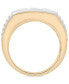 ფოტო #4 პროდუქტის Men's Diamond Two-Tone Statement Ring (1 ct. t.w.) in 10k Gold