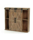 Фото #3 товара Farmhouse 27.2" Tall Medium Density Fiberboard, Wood, Iron Sliding 2-Door Wall Storage Cabinet