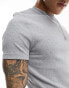 Фото #4 товара ASOS DESIGN essential muscle fit rib t-shirt in grey marl