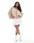 Фото #4 товара Pieces Curve cardigan in beige and white stripe