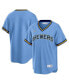 Фото #1 товара Men's Powder Blue Milwaukee Brewers Road Cooperstown Collection Team Jersey