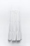 Фото #5 товара Комбинированное платье миди из поплина ZARA