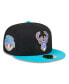 Фото #2 товара Men's Black, Turquoise Milwaukee Bucks Arcade Scheme 59FIFTY Fitted Hat