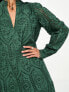 Фото #3 товара Y.A.S broderie mini smock dress in green