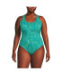 Plus Size Chlorine Resistant X-Back High Leg Soft Cup Tugless Sporty One Piece