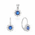 Shiny silver jewelry set S0000264 (pendant, earrings)