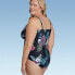 Фото #2 товара Women's UPF 50 Waist Detail Over the Shoulder One Piece Swimsuit - Aqua Green